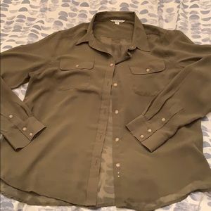 American Eagle XL Olive Button Up Top